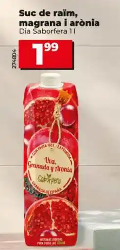 Maxi Dia Dia Saborfera suc de raïm, magrana i arònia oferta