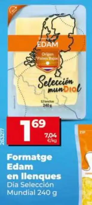 Edam formatge en llenques