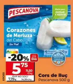 Maxi Dia Pescanova corazones de merluza del cabo sin piel oferta