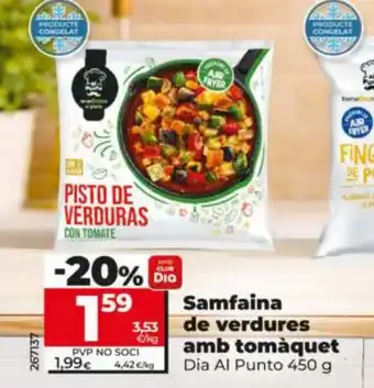 Dia Samfaina de verdures amb tomàquet