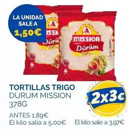 Supermercados La Despensa Mission tortillas trigo durum oferta