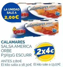 Supermercados La Despensa Orbe calamares salsa america oferta