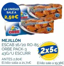 Supermercados La Despensa Orbe mejillón escab 16/20 ro-85 oferta