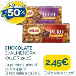 Cash Ecofamilia Valor chocolate c/almendra oferta