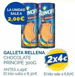 Cash Ecofamilia Príncipe galleta rellena chocolate oferta
