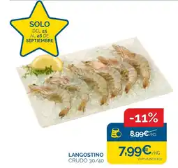 Supermercados La Despensa Langostino crudo 30/40 oferta