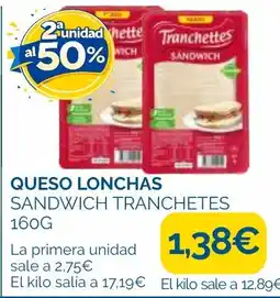Supermercados La Despensa Tranchettes queso lonchas sandwich oferta
