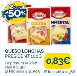 Cash Ecofamilia President queso lonchas oferta