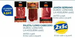 Cash Ecofamilia La Hoguera jamón serrano duroc lonchas oferta