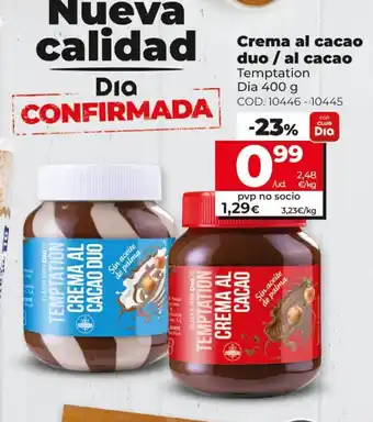 Dia Dia Temptation Crema al cacao duo / al cacao 400g oferta