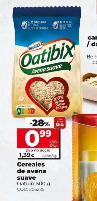 Dia Oatibix Cereales de avena suave 500g oferta