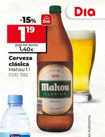 Dia Mahou Cerveza clásica 1L oferta
