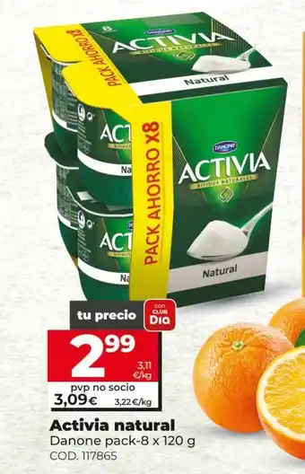 Dia Danone Activia natural pack-8 x 120g oferta