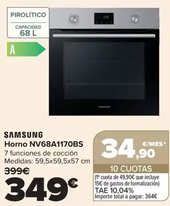 Samsung Horno NV68A1170BS
