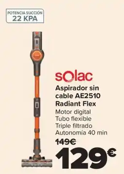 Carrefour solac aspirador sin cable ae2510 radiant flex oferta