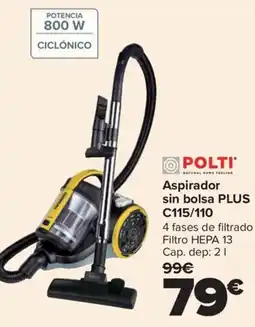 Carrefour Polti aspirador sin bolsa plus c115/110 oferta