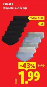 Ocine Esmara - braguitas con encaje oferta