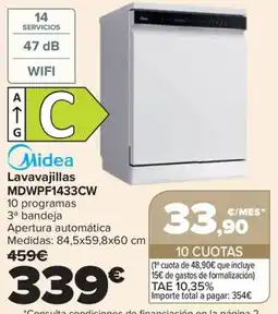 Carrefour Midea lavavajillas mdwpf1433cw oferta