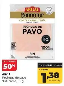 Alimerka Argal - pechuga de pavo 90% carne oferta