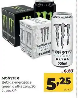 Alimerka Monster - bebida energetica green o ultra zero oferta