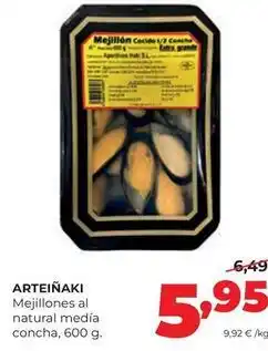 Alimerka Arteiñaki - mejillones al natural media concha oferta