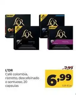 Alimerka L'or - cafe colombia, ristretto, descafeinado o sontuoso, 20 capsulas oferta