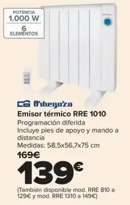 Carrefour Bibegozo emisor térmico RRE 1010 oferta
