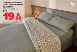 Carrefour Tex Home juego de sábanas o funda nórdica franela oferta