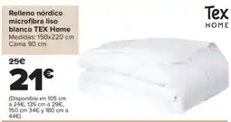 Carrefour Tex Home relleno nórdico microfibra liso blanco oferta