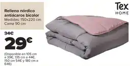 Carrefour Tex Home relleno nórdico antiácaros bicolor oferta