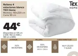 Carrefour Tex Home relleno 4 estaciones blanco oferta