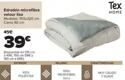 Carrefour Tex Home edredón microfibra velour liso oferta
