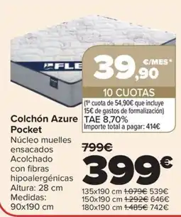 Carrefour Fle colchón azure pocket oferta