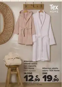 Carrefour Tex Home albornoz infantil velour con capucha oferta