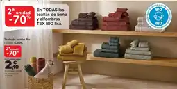 Carrefour tex bio lisa toallas de baño oferta