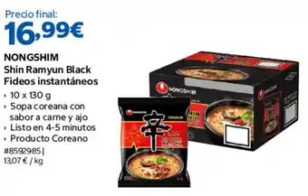 Nongshim Shin Ramyun Black Fideos instantáneos