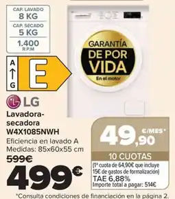 Carrefour LG Lavadora-secadora W4X1085NWH oferta