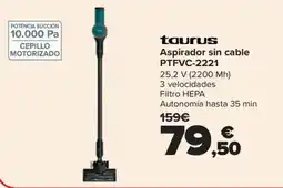 Carrefour taurus aspirador sin cable ptfvc-2221 oferta