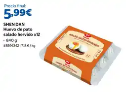 Costco Shen Dan huevo de pato salado hervido oferta
