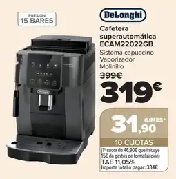 Carrefour DeLonghi cafetera superautomática ECAM22022GB oferta