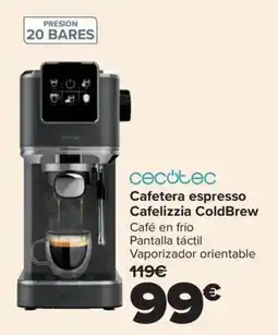 Carrefour cecotec cafetera espresso cafelizzia coldbrew oferta