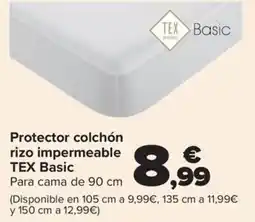 Carrefour Tex Basic protector colchón rizo impermeable oferta