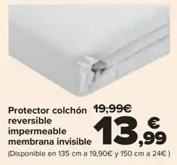 Carrefour Protector colchón reversible impermeable membrana invisible oferta