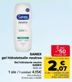 Carrefour Express Sanex gel hidratatzaile neutroa oferta