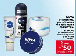 Carrefour Express Nivea desodorante, gorputz-krrema eta esku-krrema guztietan oferta