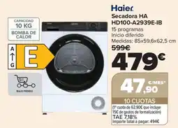 Carrefour Haier secadora ha hd100-a2939e-ib oferta