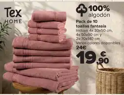 Carrefour Tex Home toallas fantasía oferta