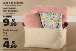 Carrefour Juego de sábanas o funda nórdica polialgodón tex essential oferta