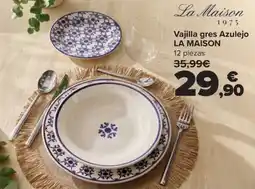 Carrefour La Maison vajilla gres azulejo oferta
