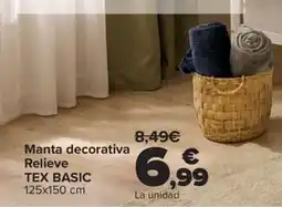 Carrefour Tex basic manta decorativa relieve oferta